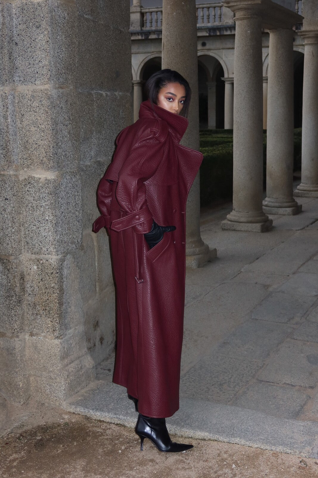 Caroline Leather Trenchcoat