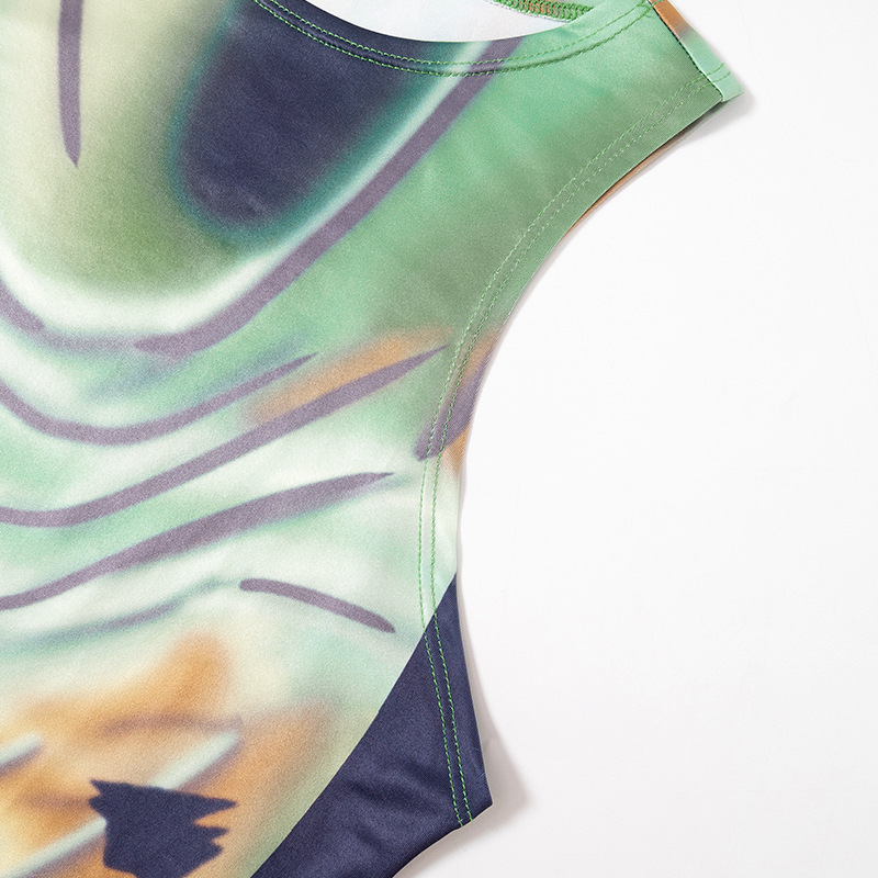 Green Abstract Midaxi Dress