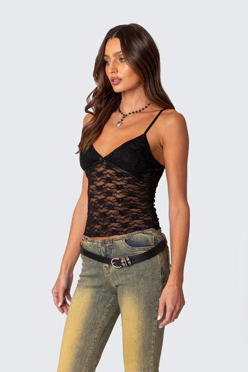 Azalea Sheer Lace Top