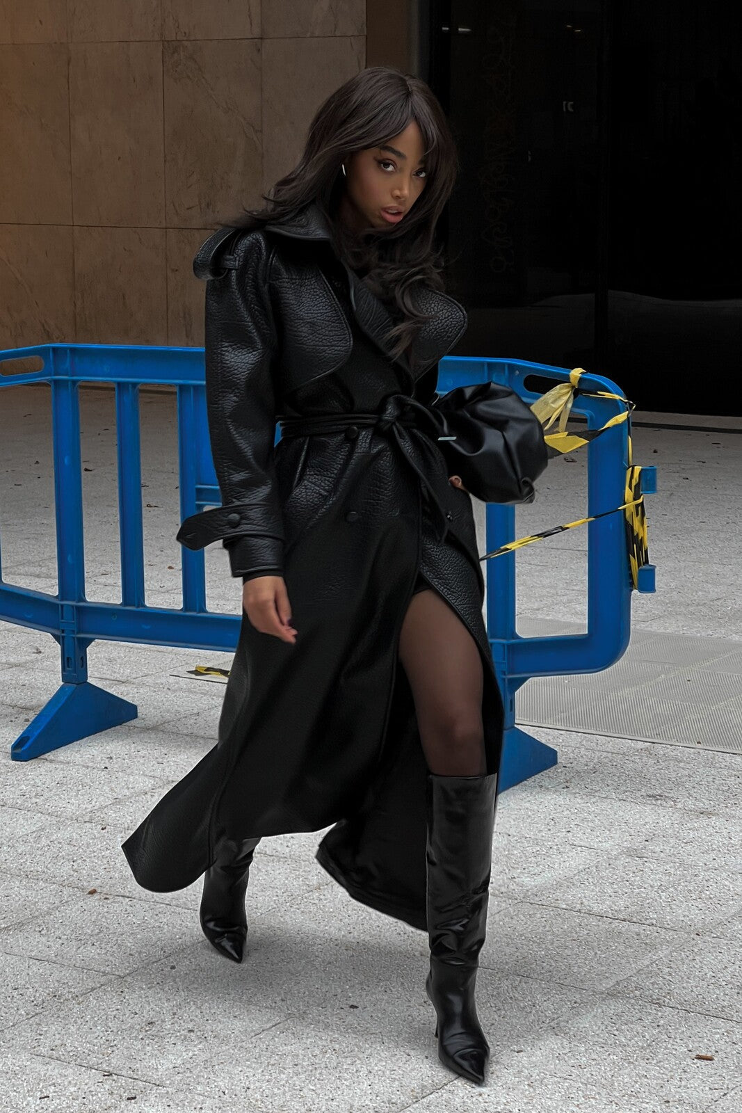 Caroline Leather Trenchcoat