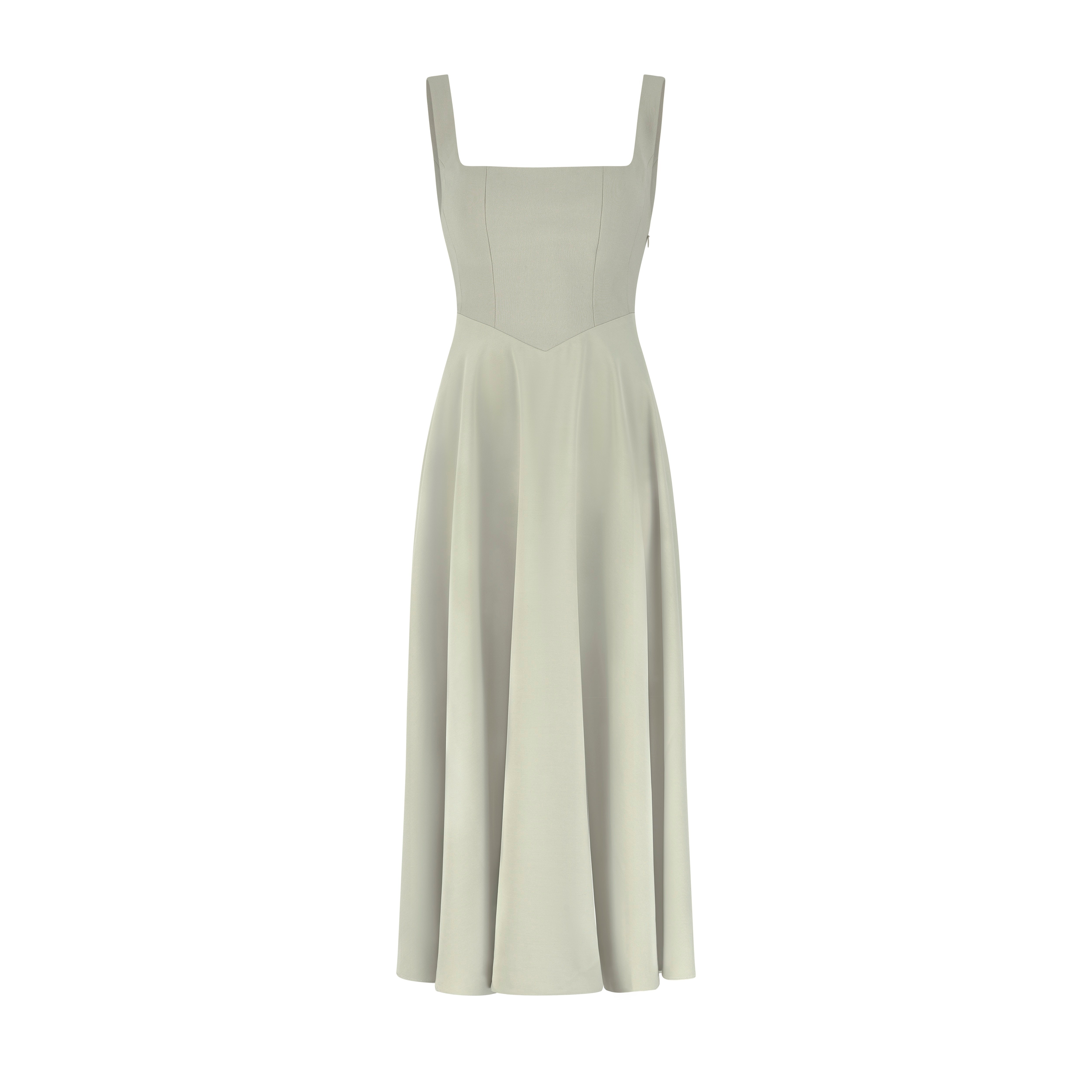 The Ultimate High Waist Square Neck Midi Dress