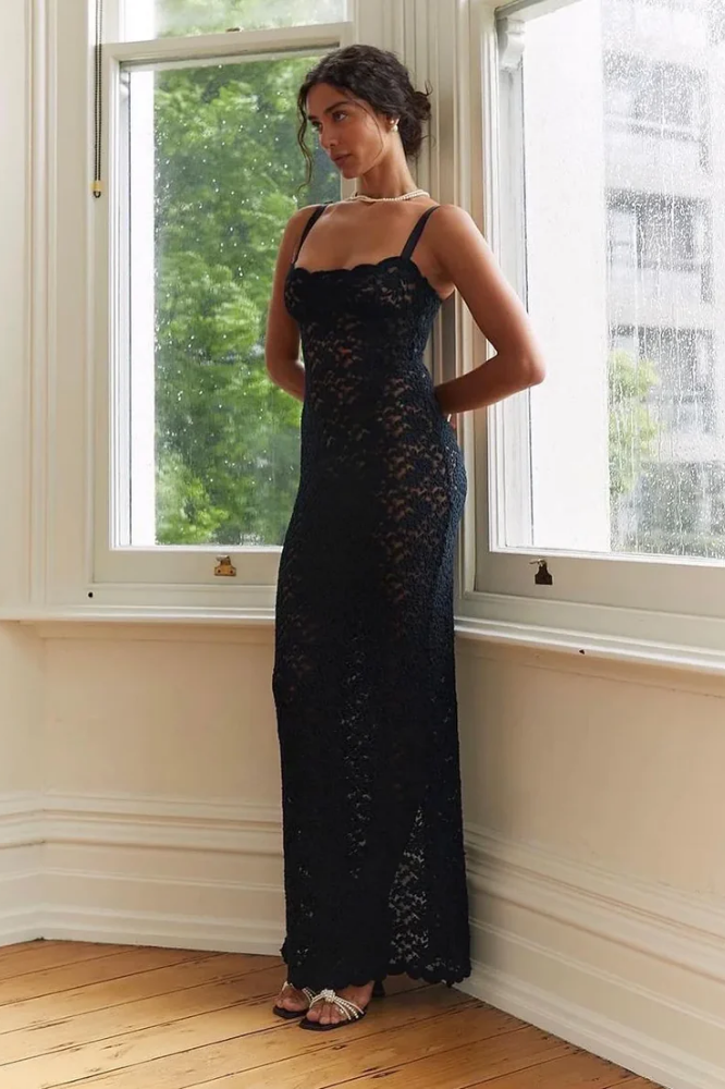 Long Black Lace Dress