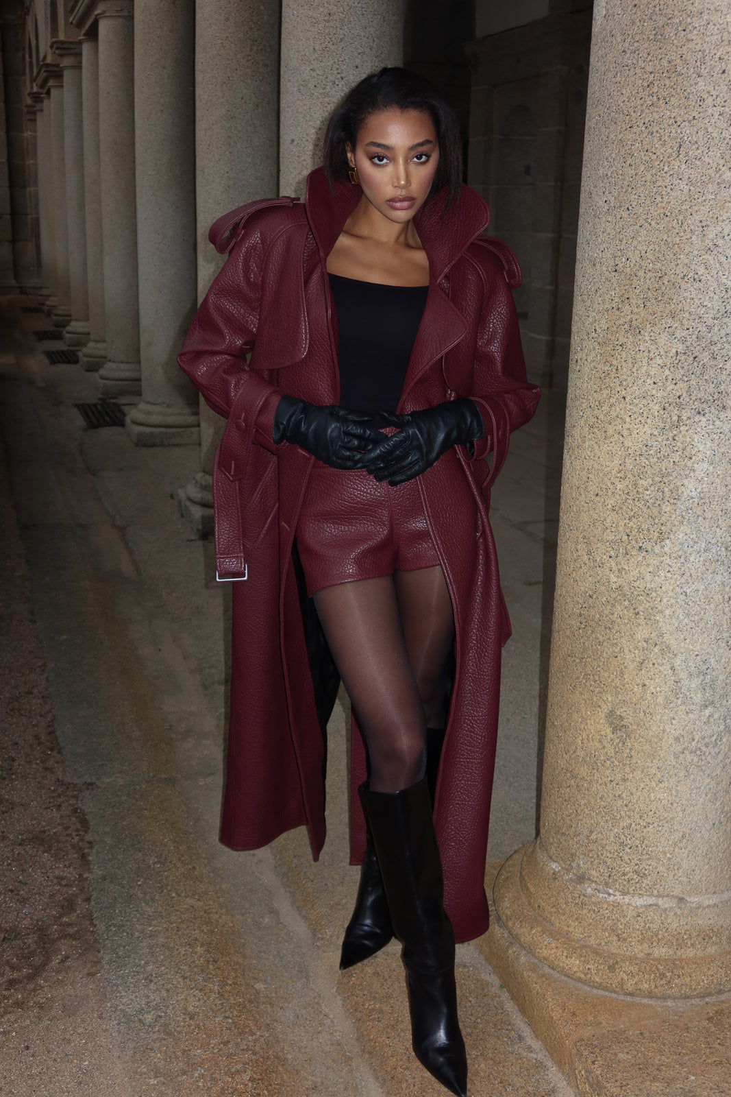 Caroline Leather Trenchcoat