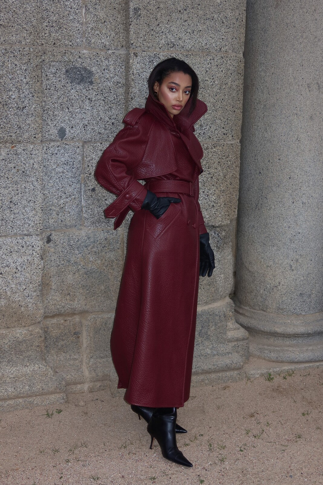 Caroline Leather Trenchcoat