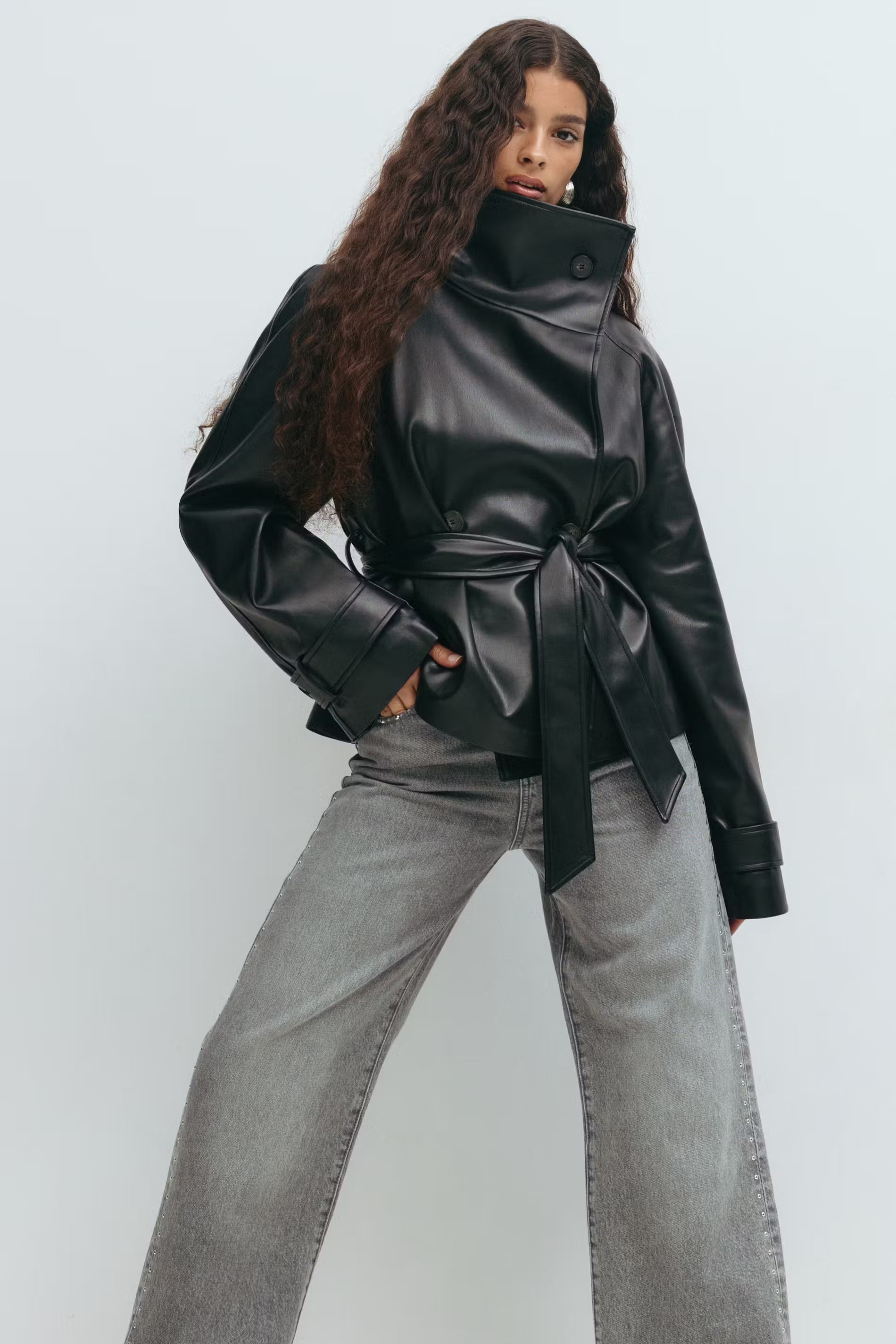 Soraya Leather Wrap Jacket