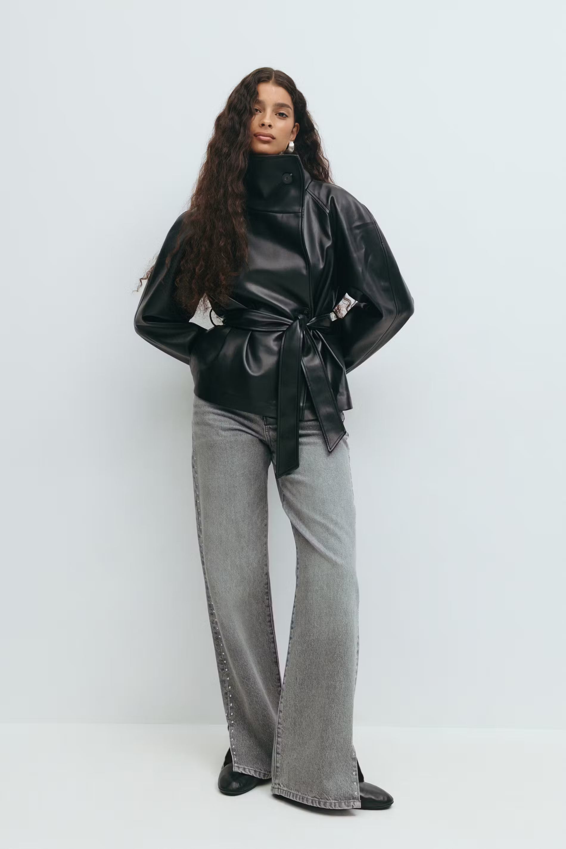 Soraya Leather Wrap Jacket