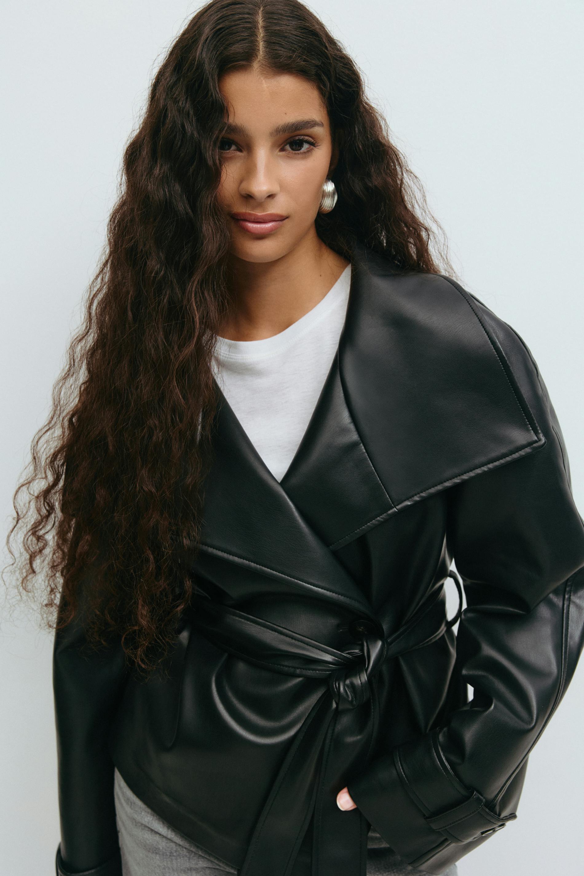 Soraya Leather Wrap Jacket